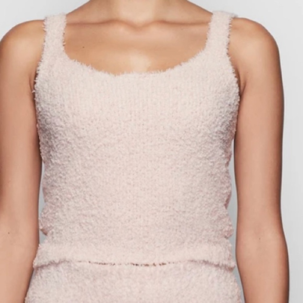 Skims cozy knit tank pink